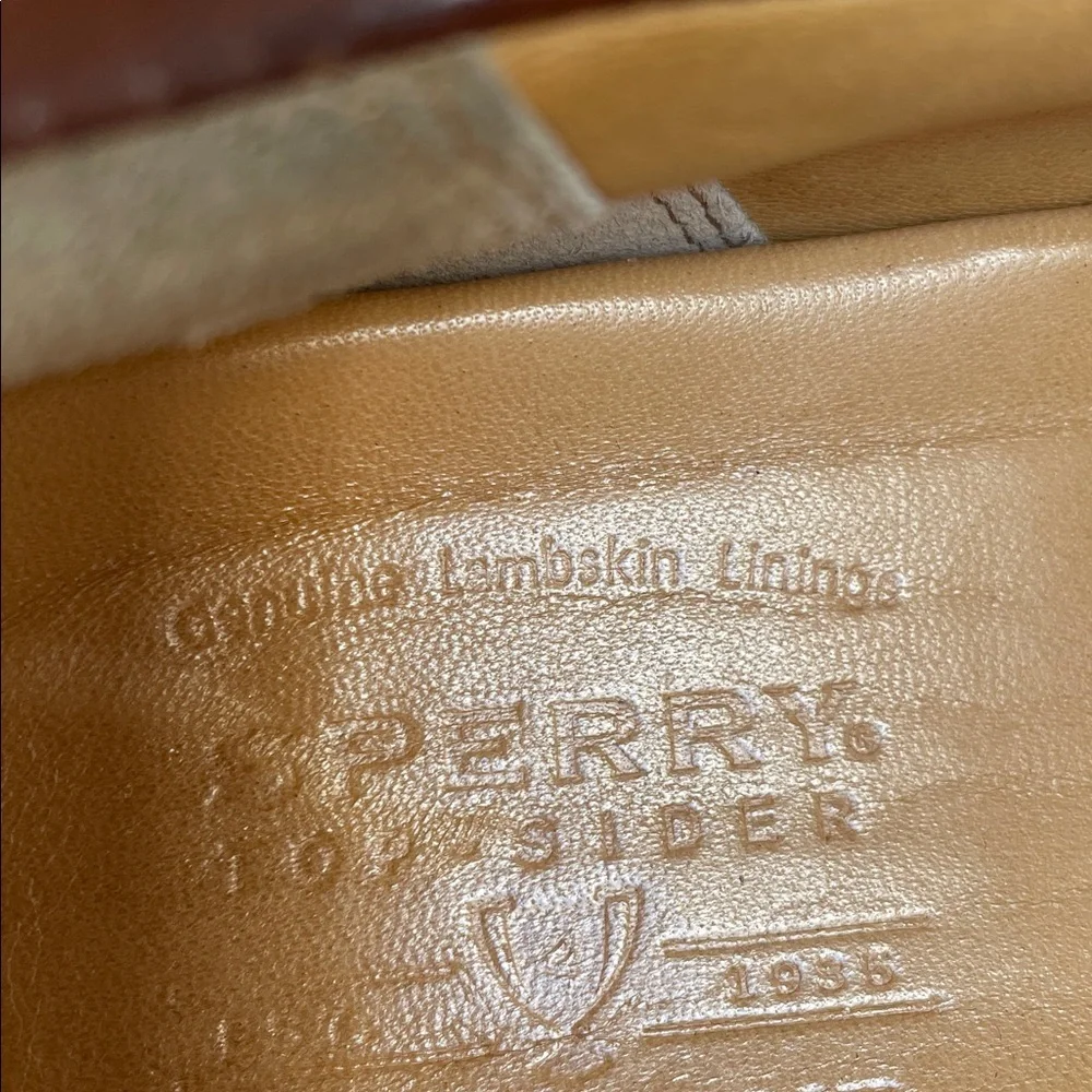 Sperry Gold Cup Billfish Boat Shoes Sz 13 Leather upper Lambskin insole 3 eyelet
